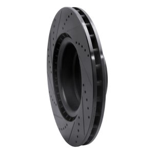 Land Rover Range Rover Brake Rotor (1) - Front Right - R1 Concepts - Drilled & Slotted - Black - `06-`12